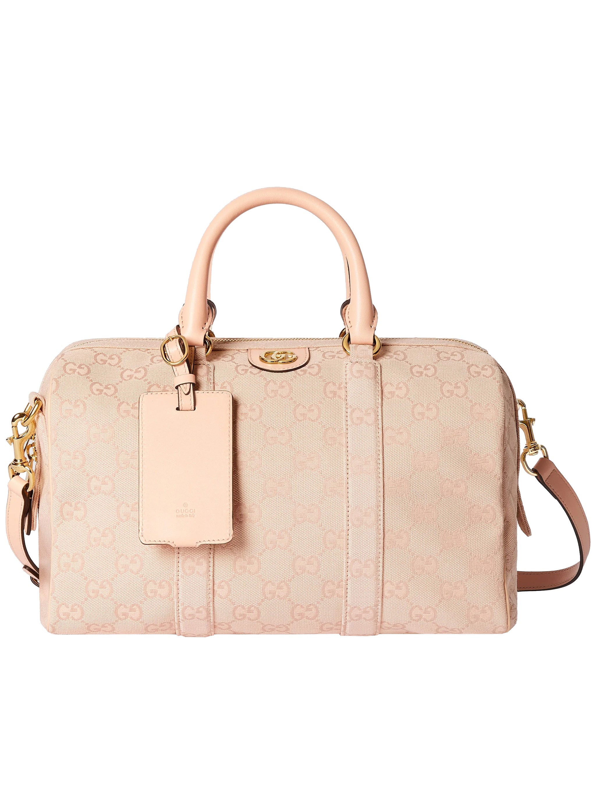 Pink Ophidia Structured Monogram Canvas Handbag