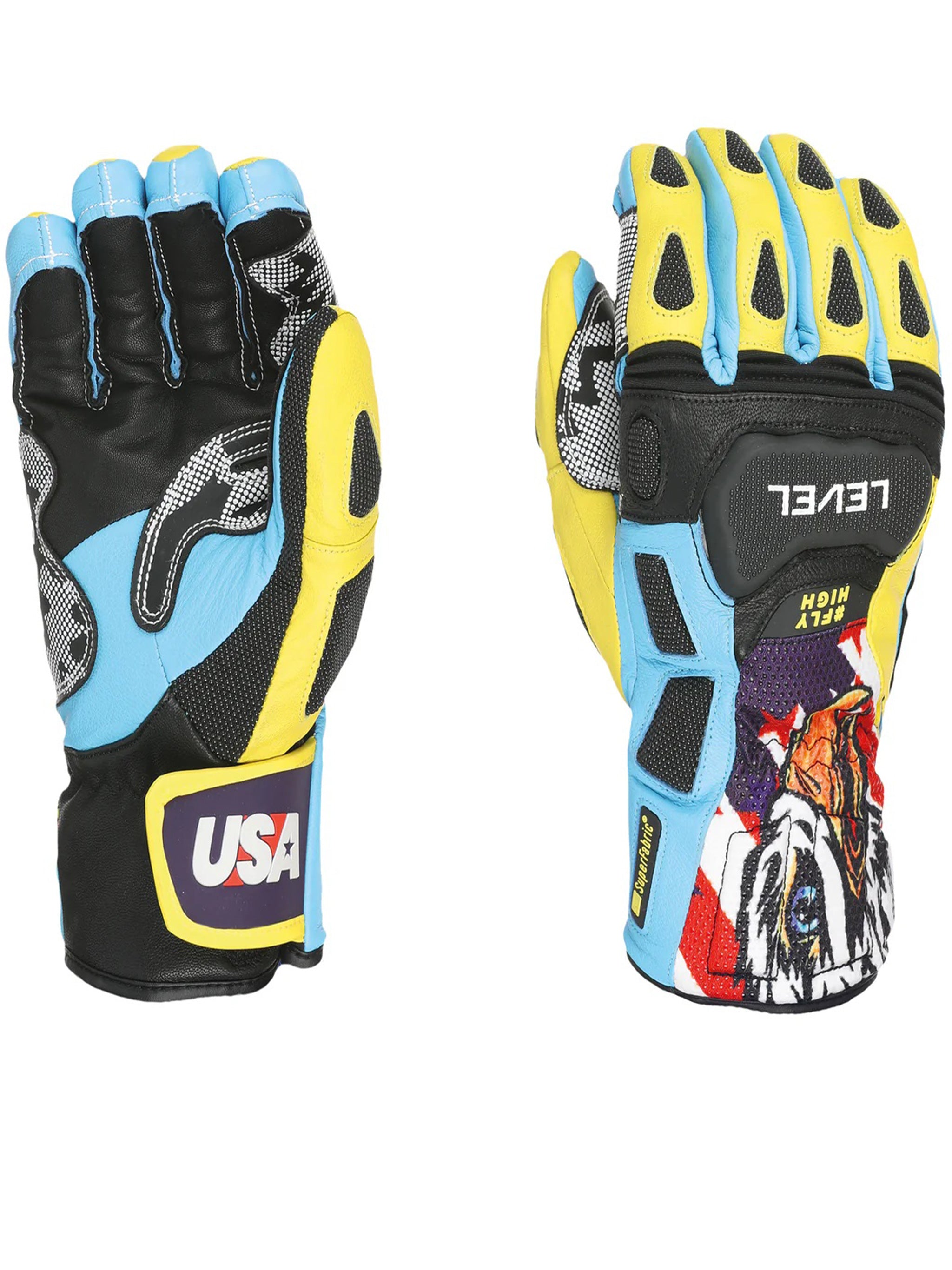 Yellow Guanto SQ Graphic Print Gloves