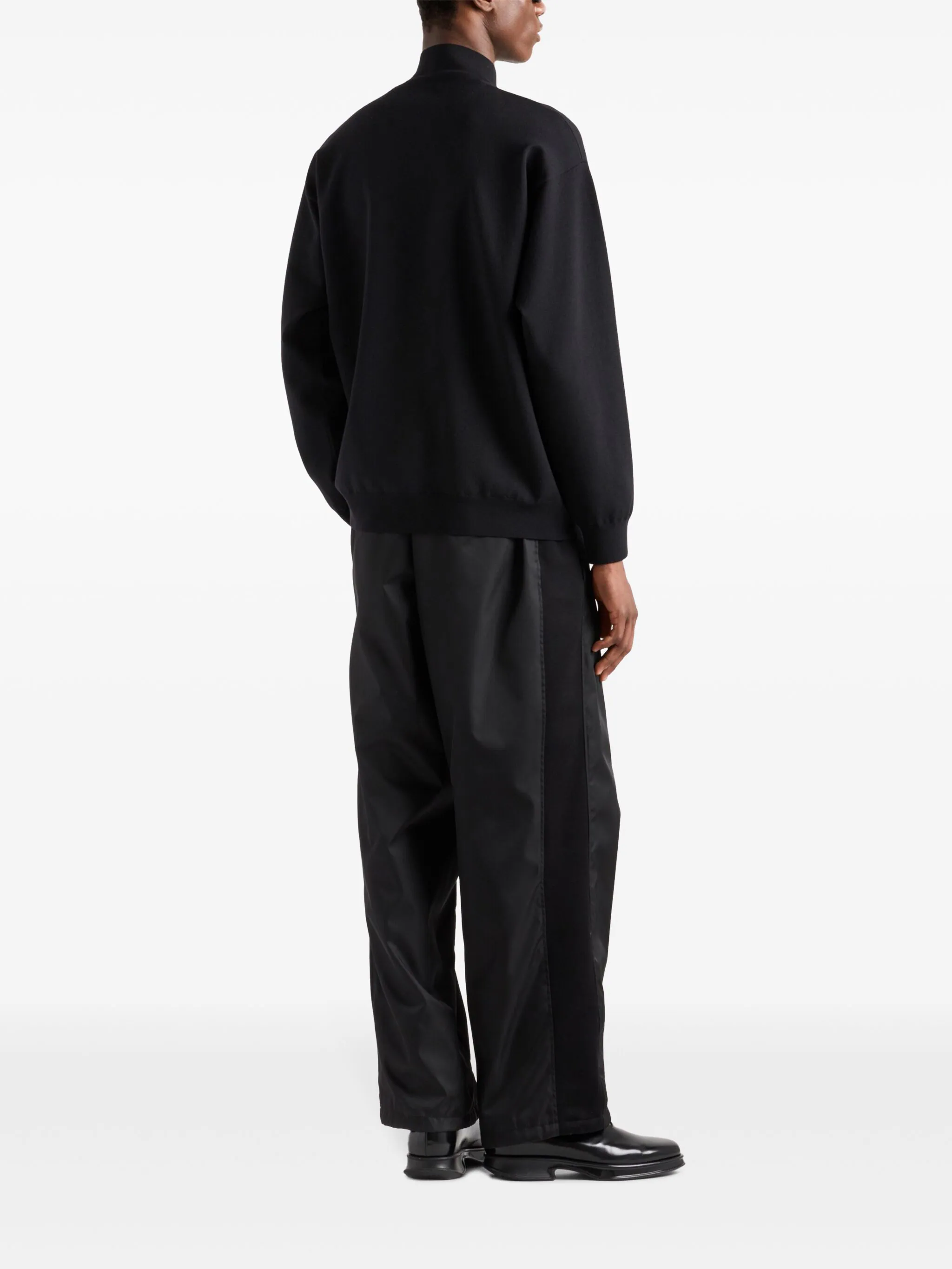 Black Cardigan Overfit Virgin Wool Cardigan