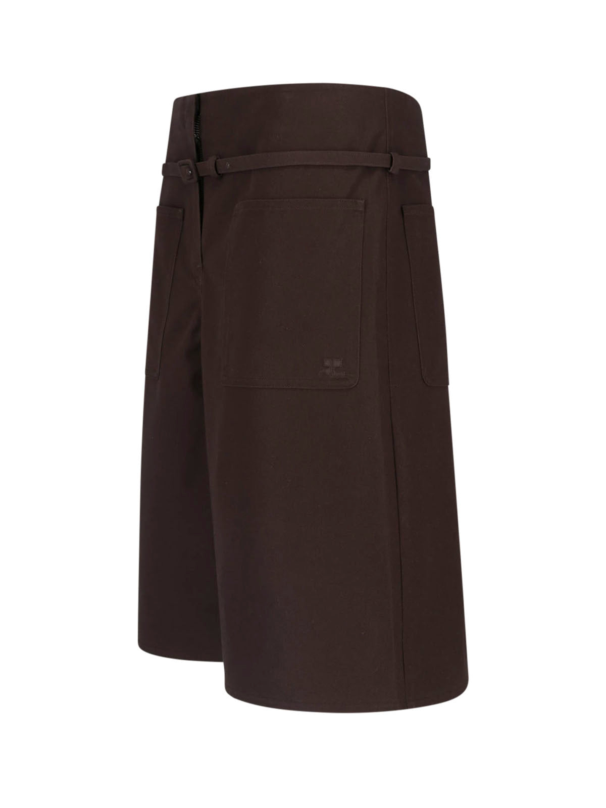 Brown A-Line High Waist Shorts