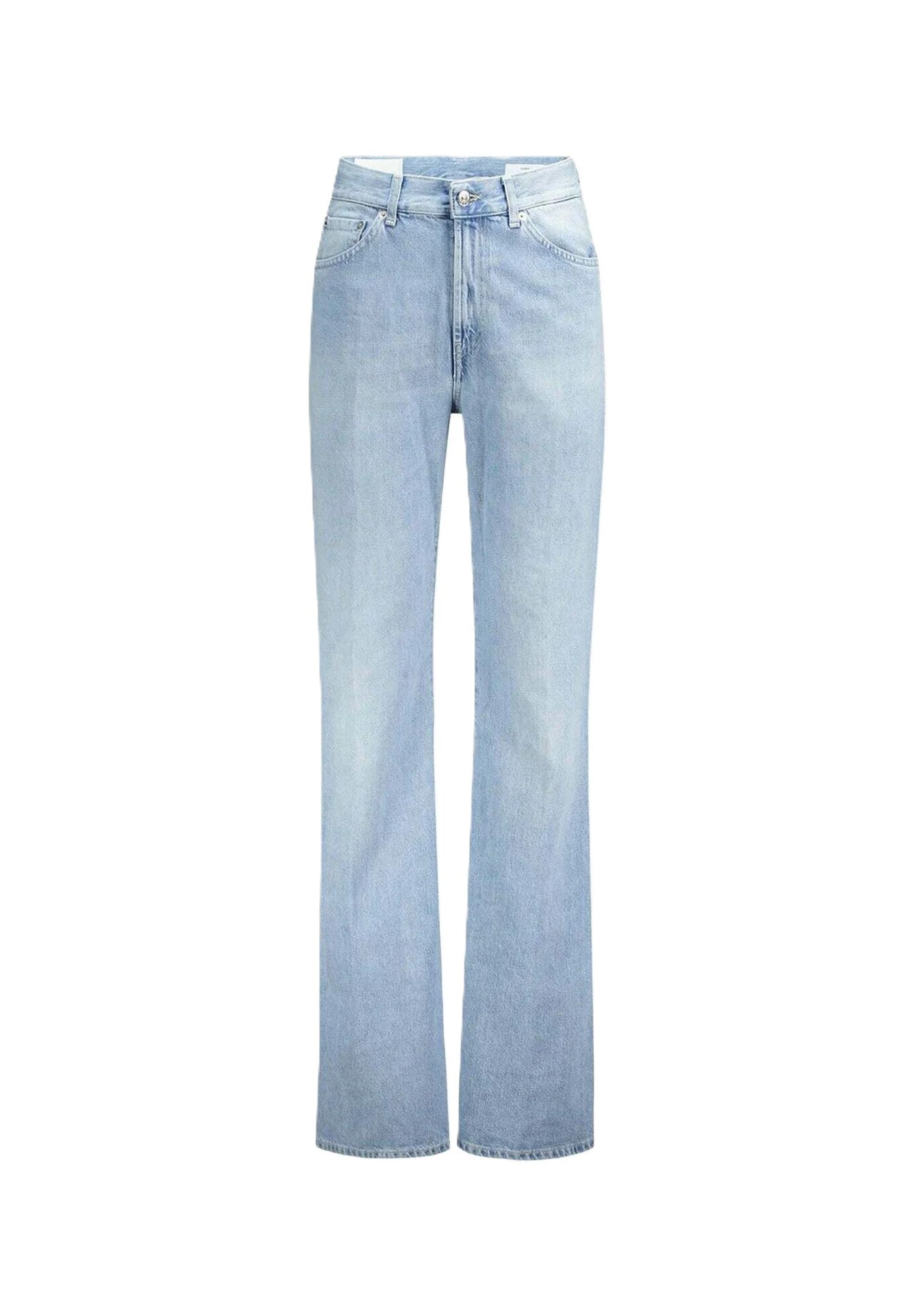 Light Wash Denim Jeans with Classic Five-Pocket Design