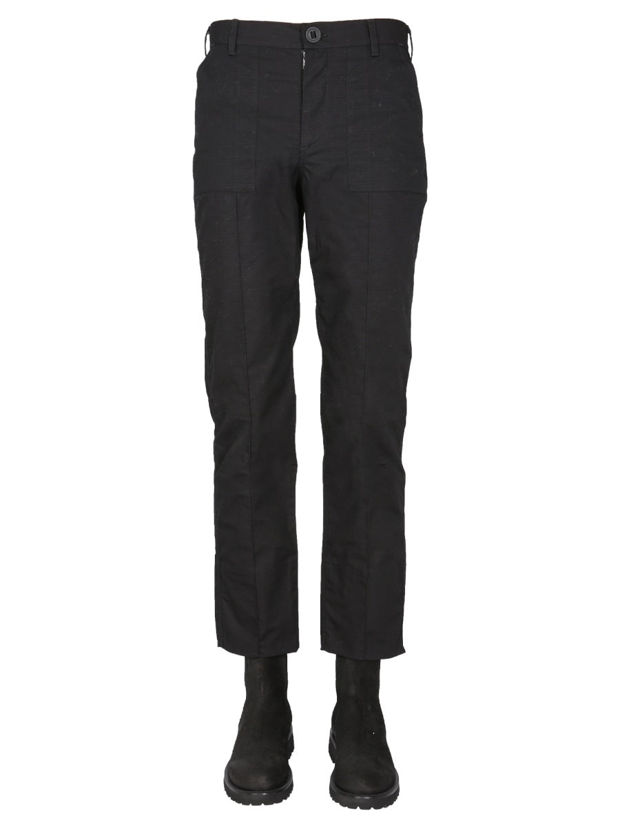 Straight-Leg Pants With Logo Button Closure