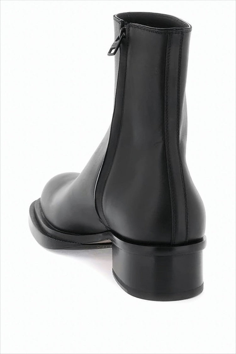 Smooth Leather Ankle Boots with Minimalist Design
