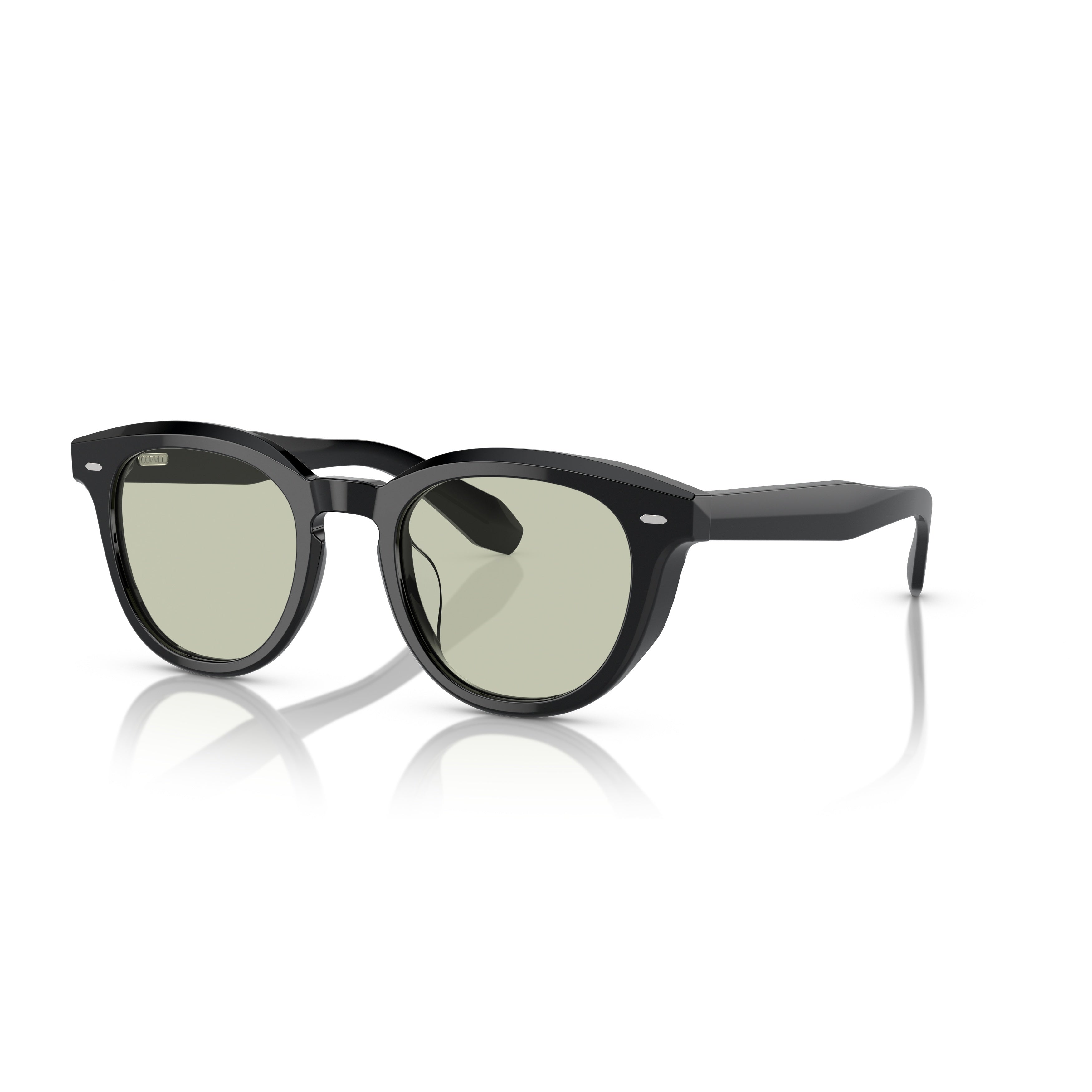 0ov5547u Classic Round Frame Sunglasses with Keyhole Bridge
