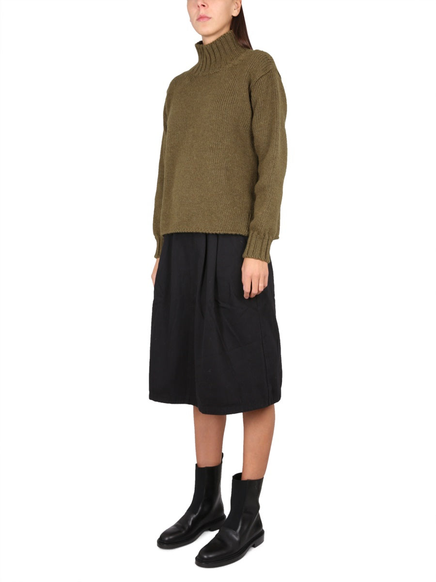 Turtleneck Sweater with Ribbed Collar