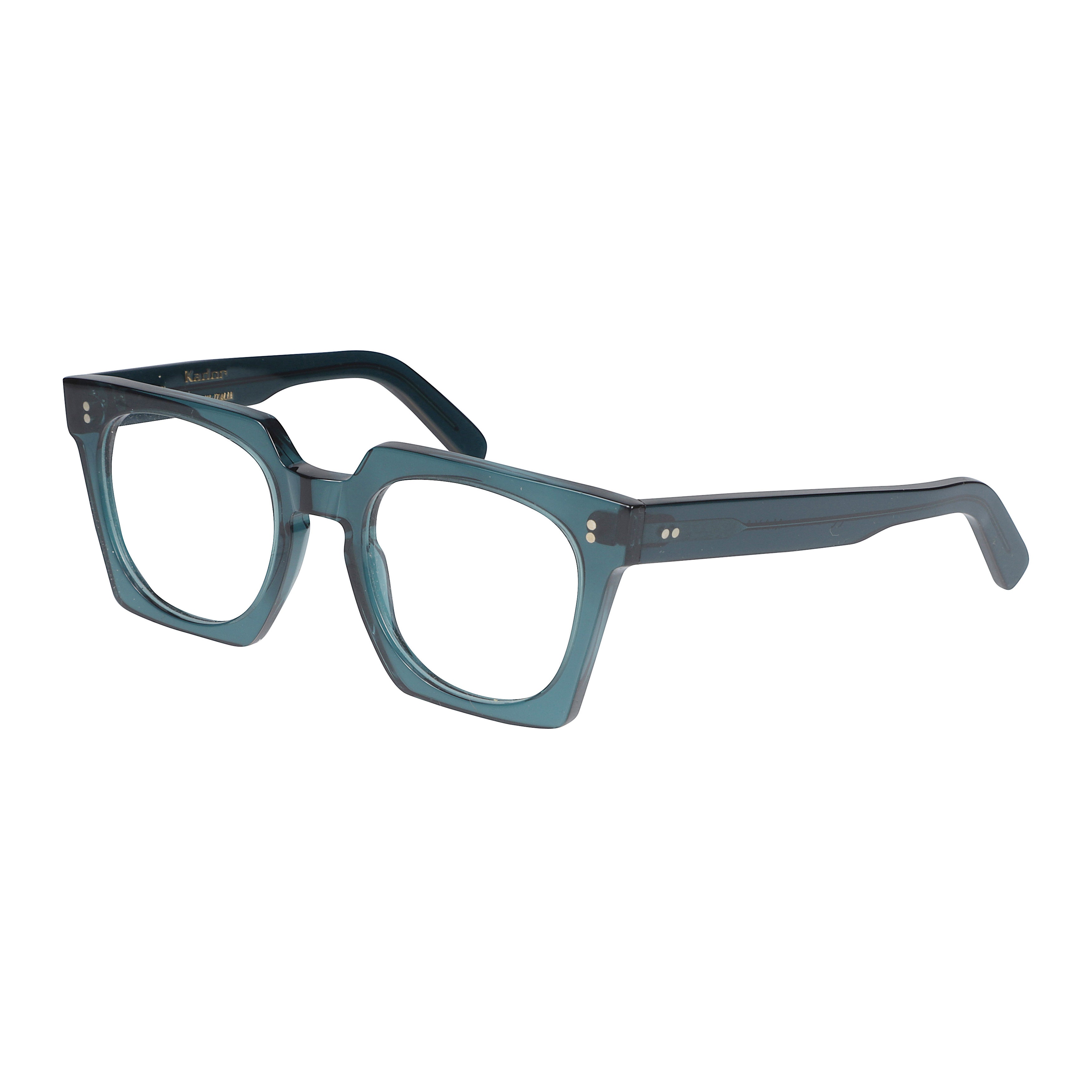 Maya Translucent Teal Square Frame Kador Sunglasses