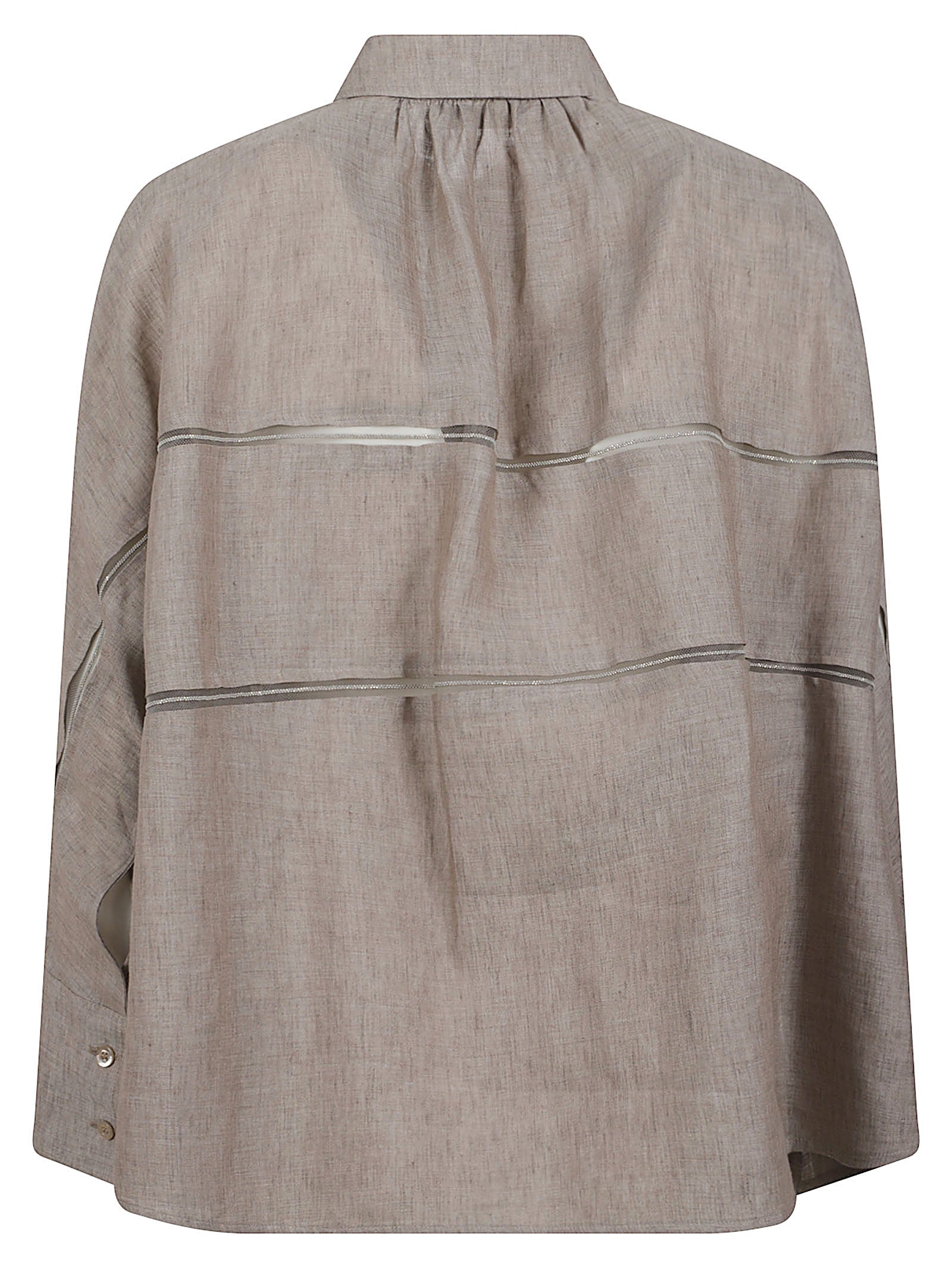 Boxy Linen Shirt with Concealed Buttons