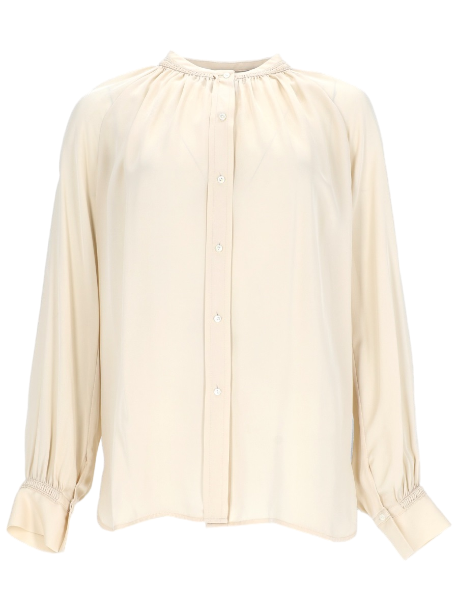Flowing Blouse with Gathered Sleeve Cuffs