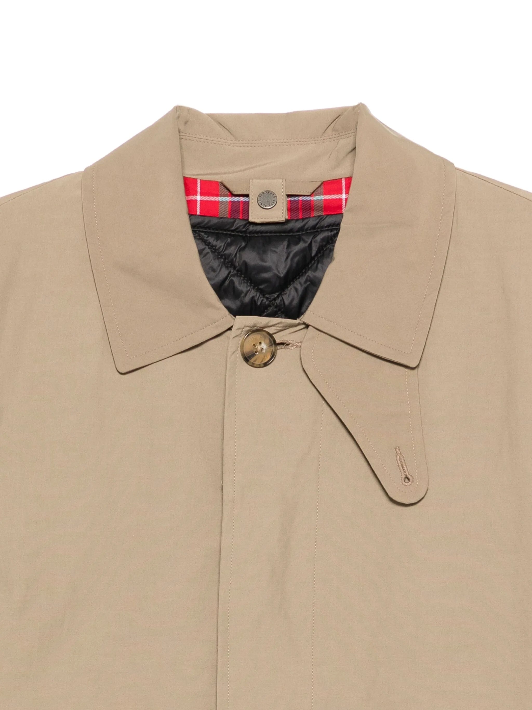 Single-Breasted Beige Pointed Collar Coat