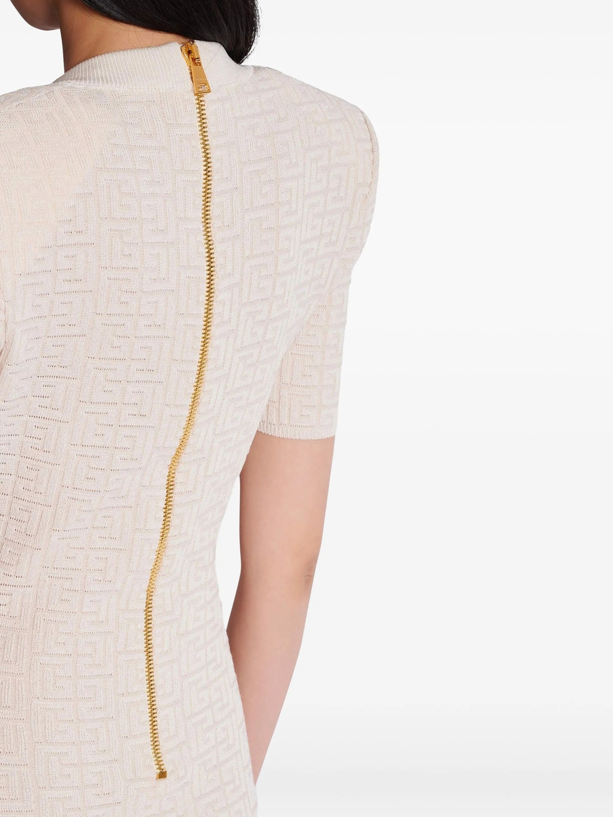 Neutral Knit Dress Textured Mini Dress