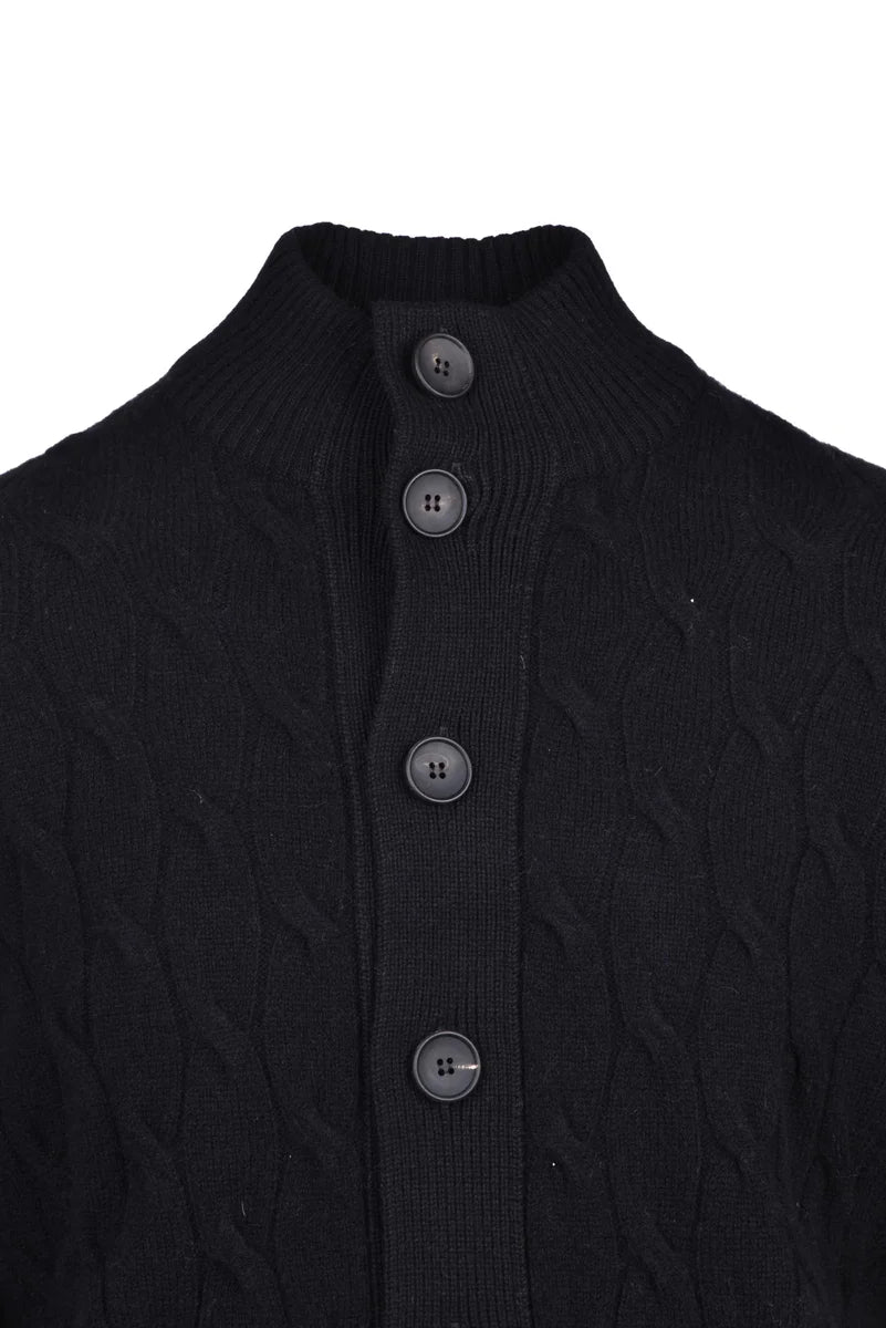 Button Cardigan - Black