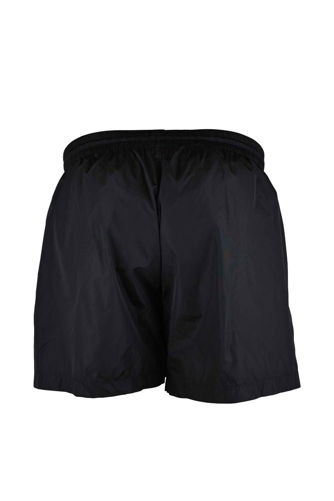 Black Swim Shorts With Iconic Logo Print