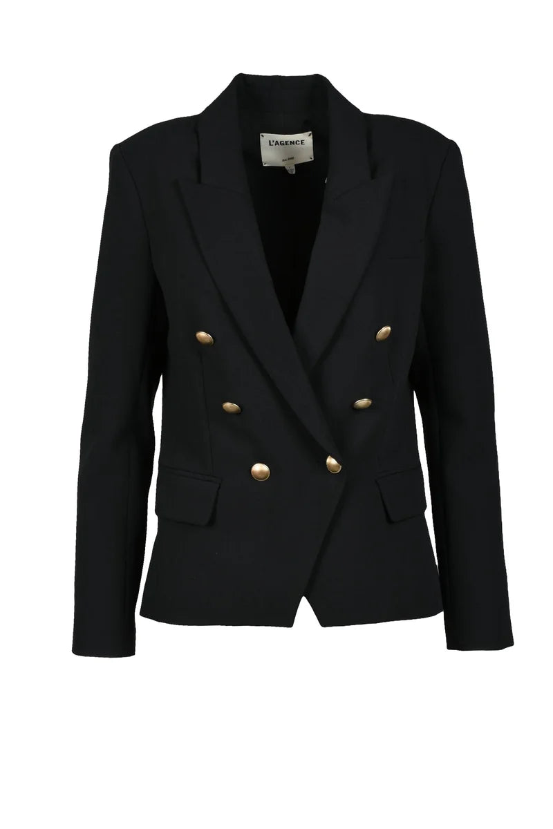 Double-Breasted Tailored Black Jacket