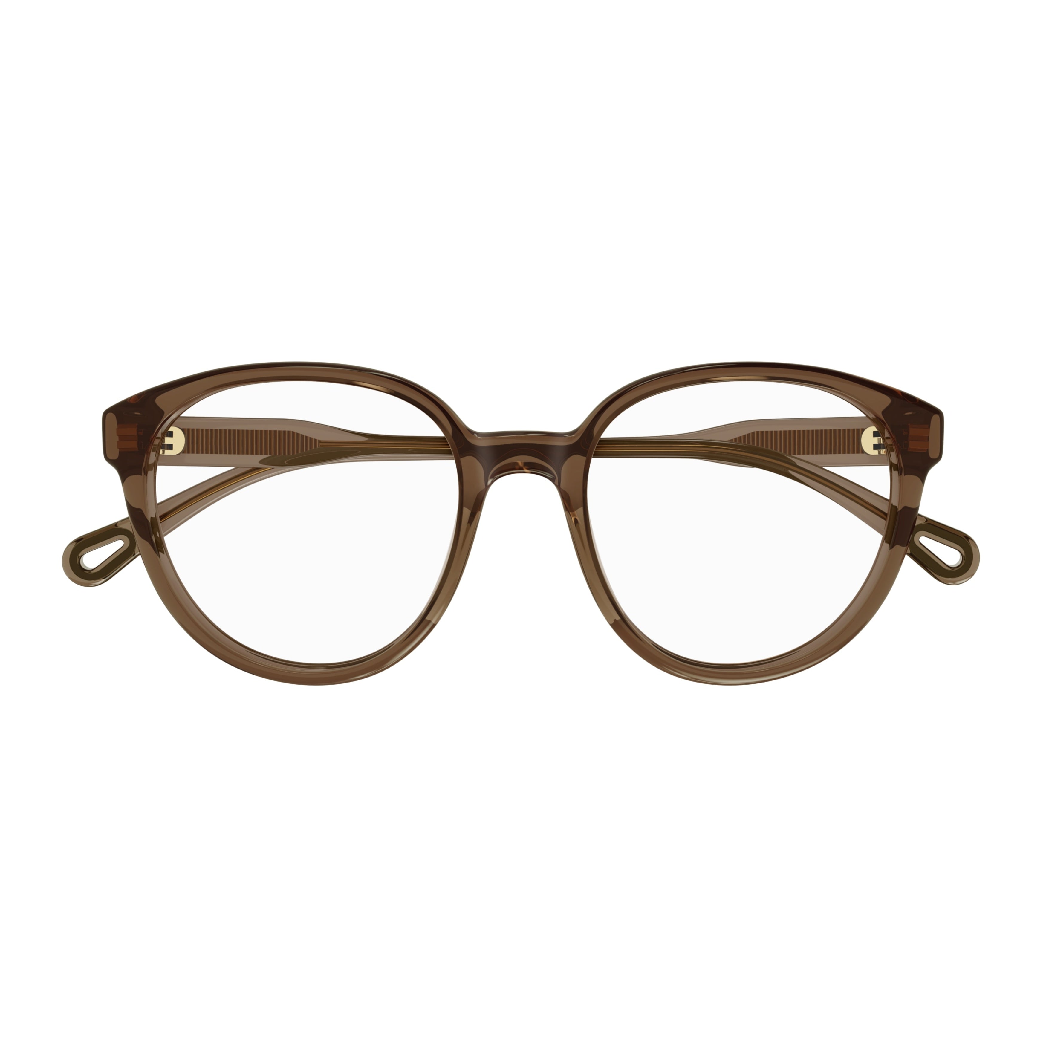 Ch0127o Translucent Brown Bio Acetate Rounded Eyeglasses