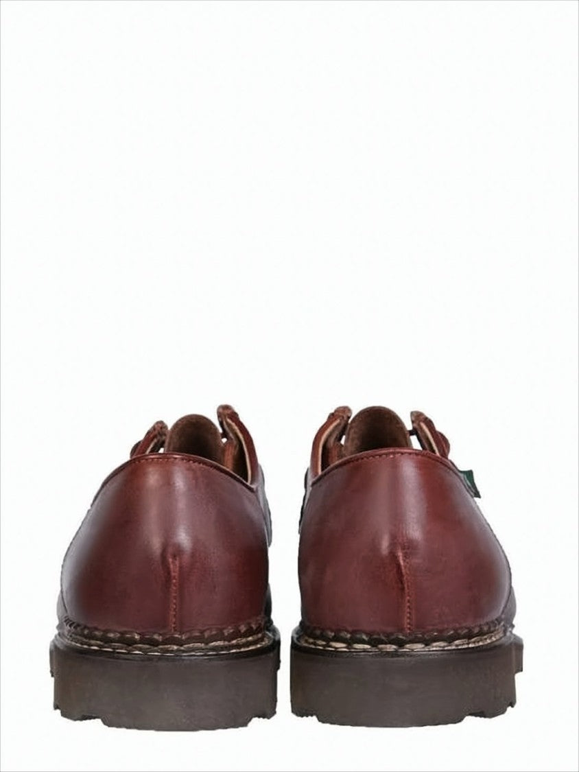 Moccasin-style Brown Calf Leather Loafers with Rubber Sole