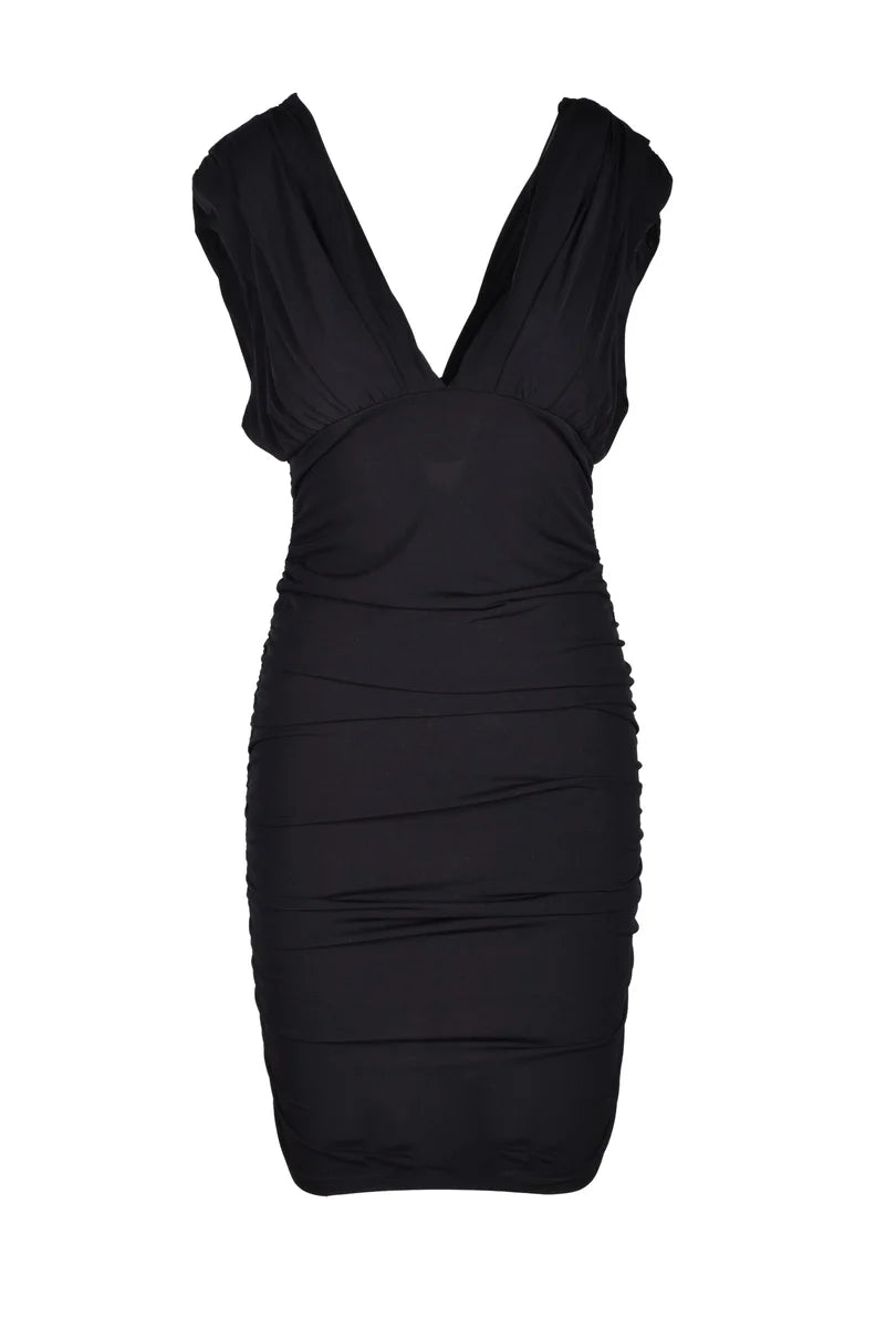 Deep V-Neck Mini Dress