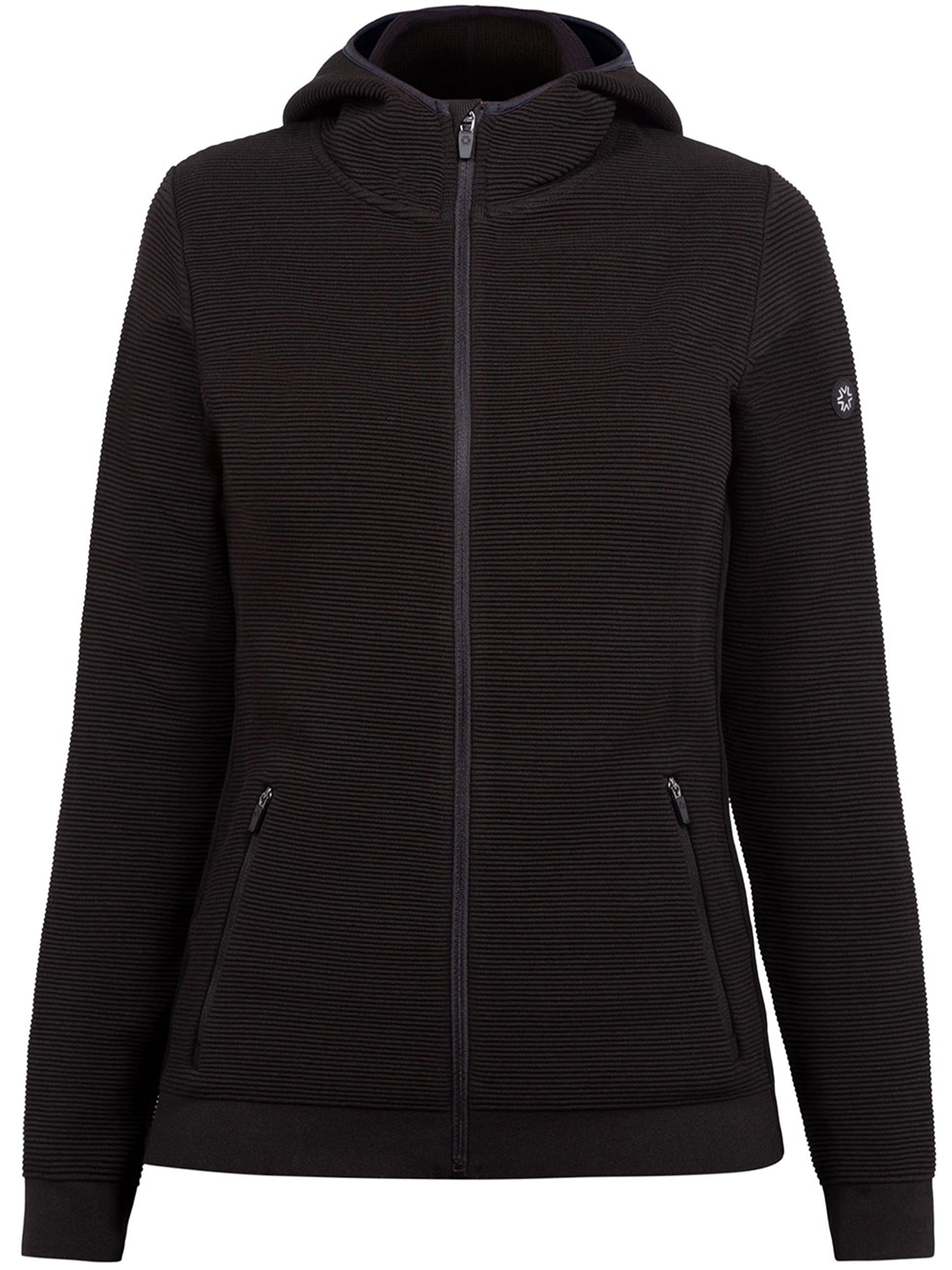 Black Sestriere Fitted Textured Ribbed Ski Jacket