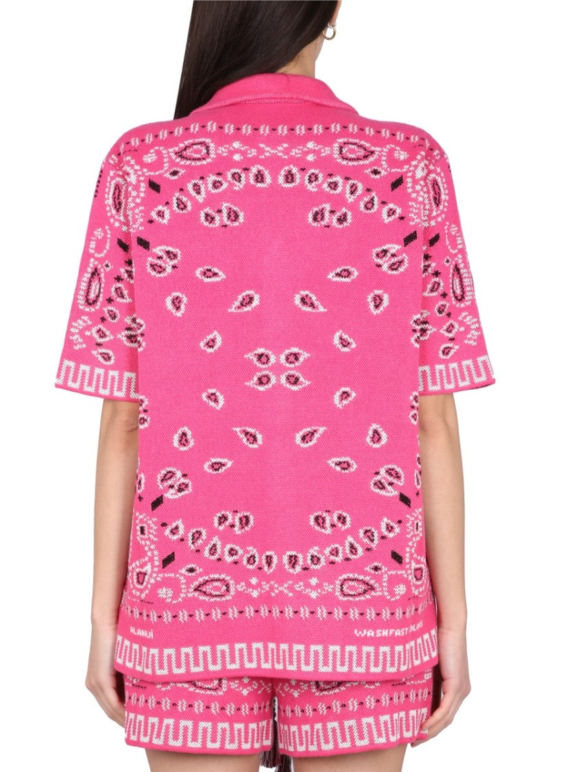 Bandana Print Shirt With Classic Collar