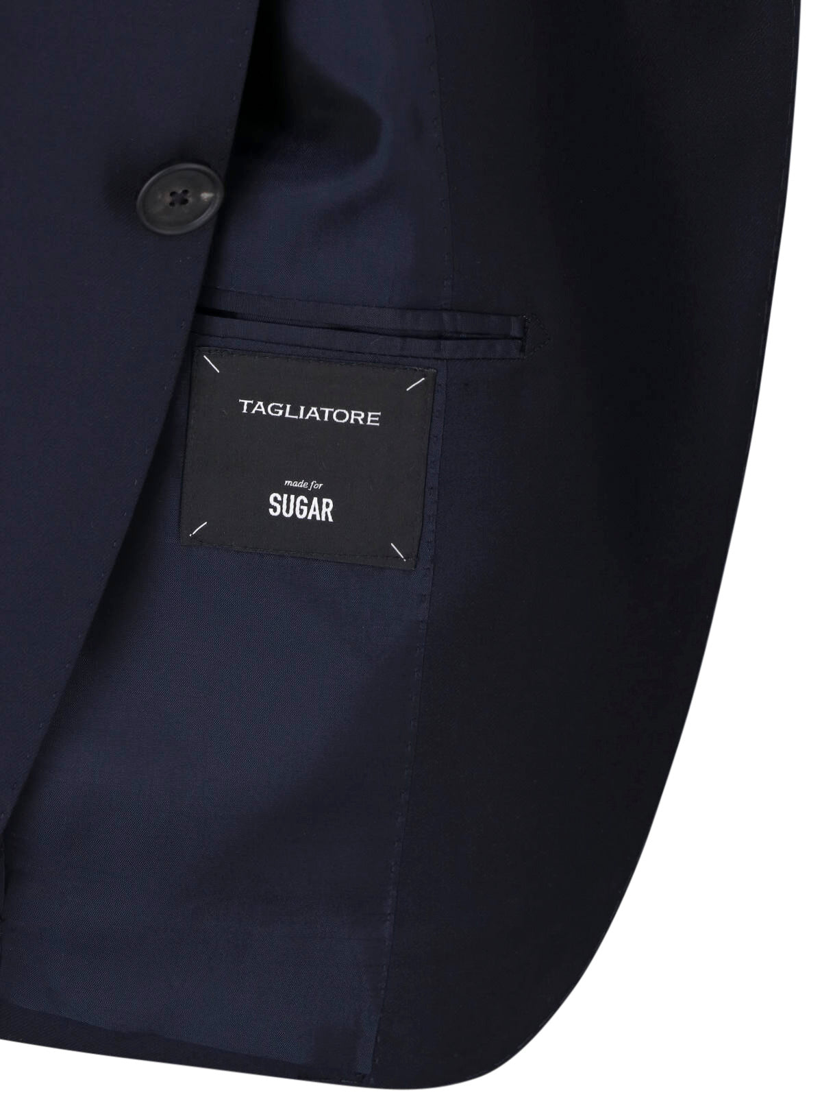 Navy Single-Breasted Peaked Lapel Wool Suit