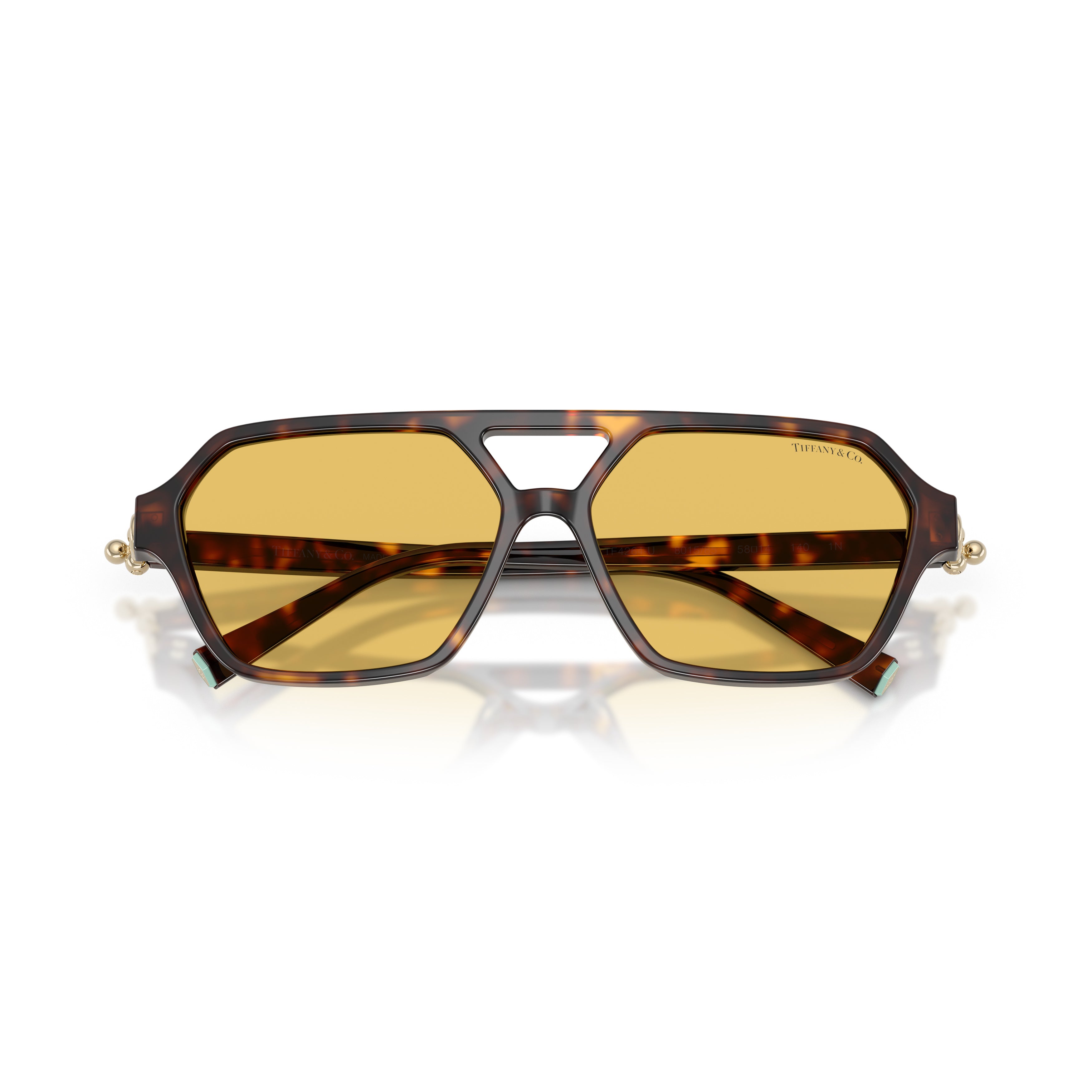 Geometric Tortoiseshell Sunglasses With Amber Lenses