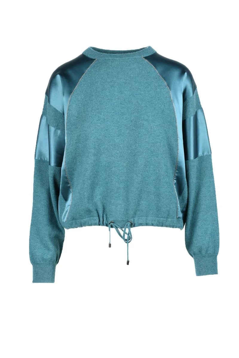 Cashmere Sweater with Drawstring - Green