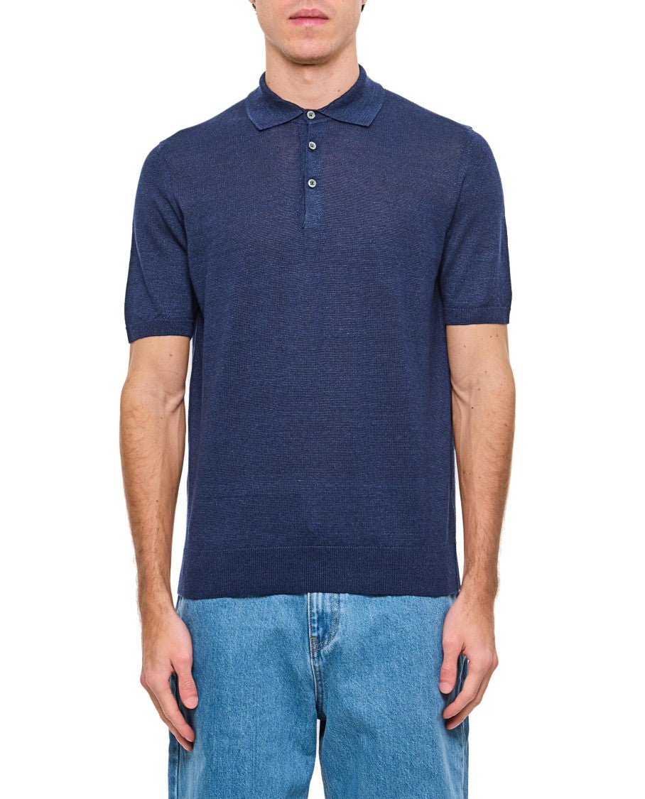 Relaxed-Fit Blue Polo Shirt With Classic Collar