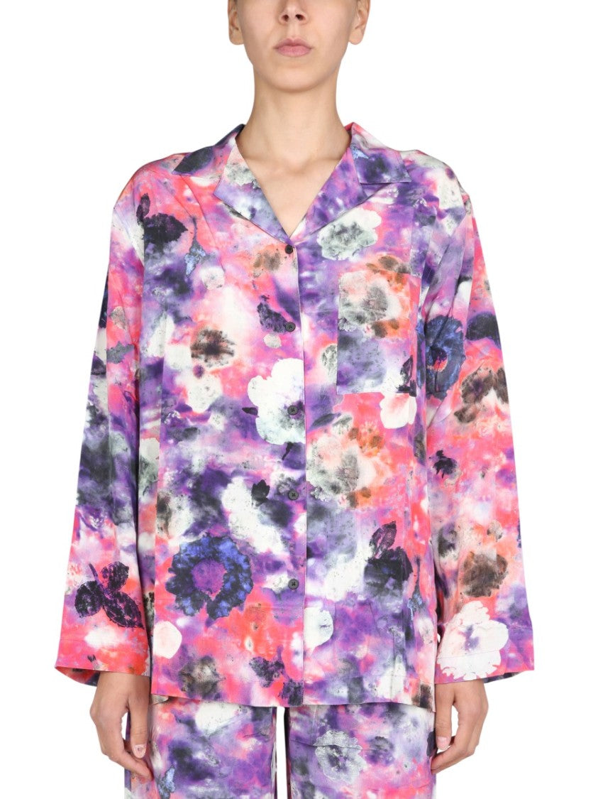 Abstract Floral Pattern Relaxed Fit Shirt