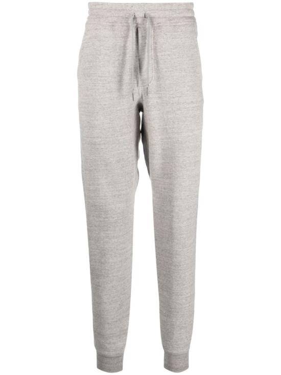 Heathered Grey Cotton Jogger Pants with Drawstring Waistband