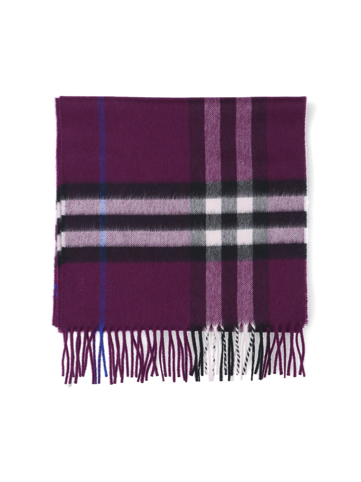 Rectangular Cashmere Scarf With Iconic Check Pattern
