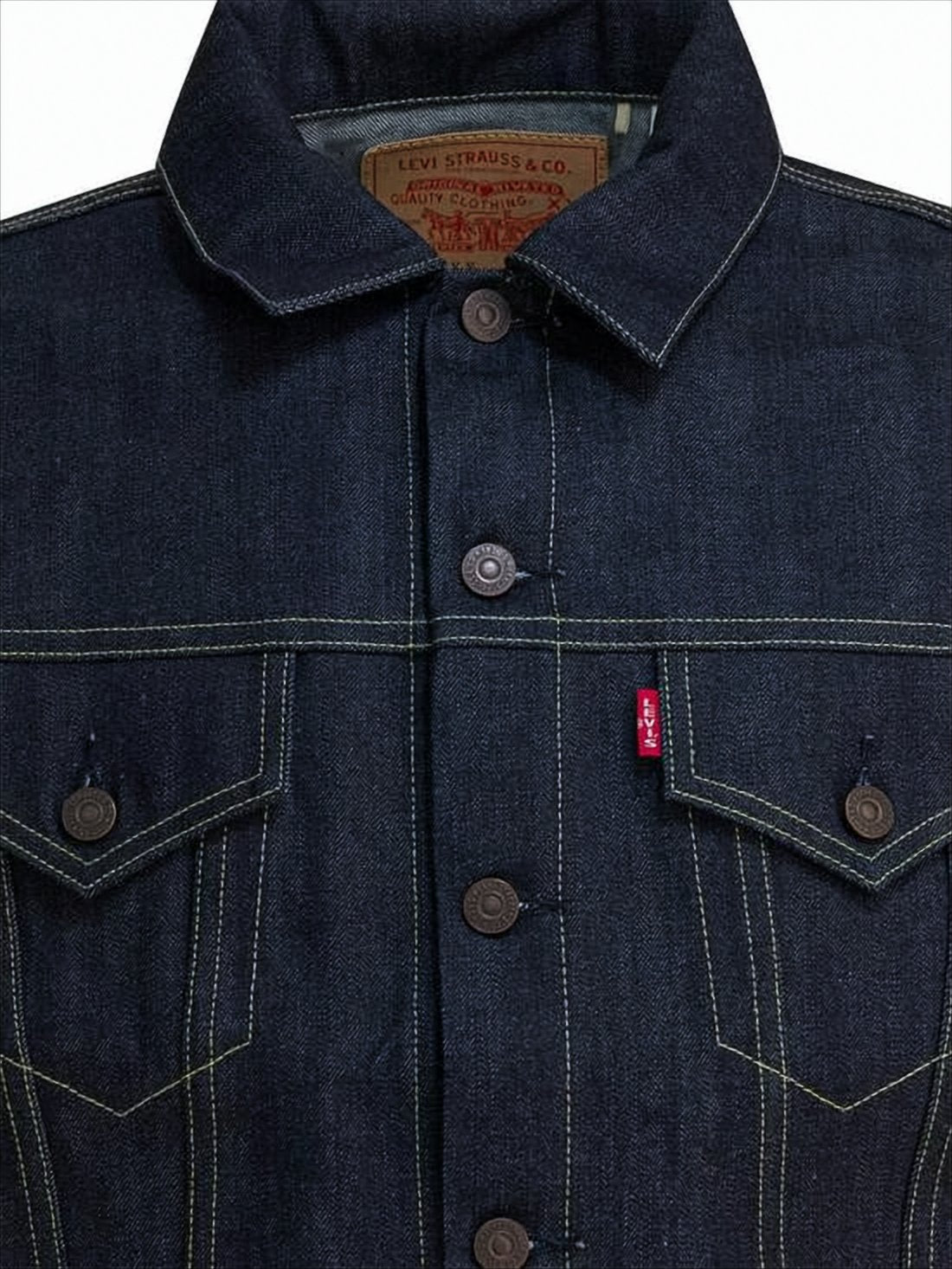 Structured Indigo Denim Jacket with Button-Up Front