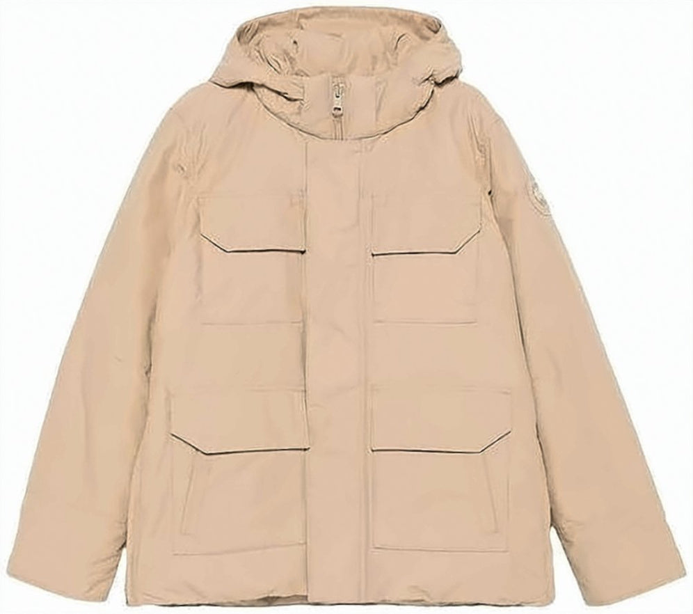 Padded Cotton Parka with High Collar
