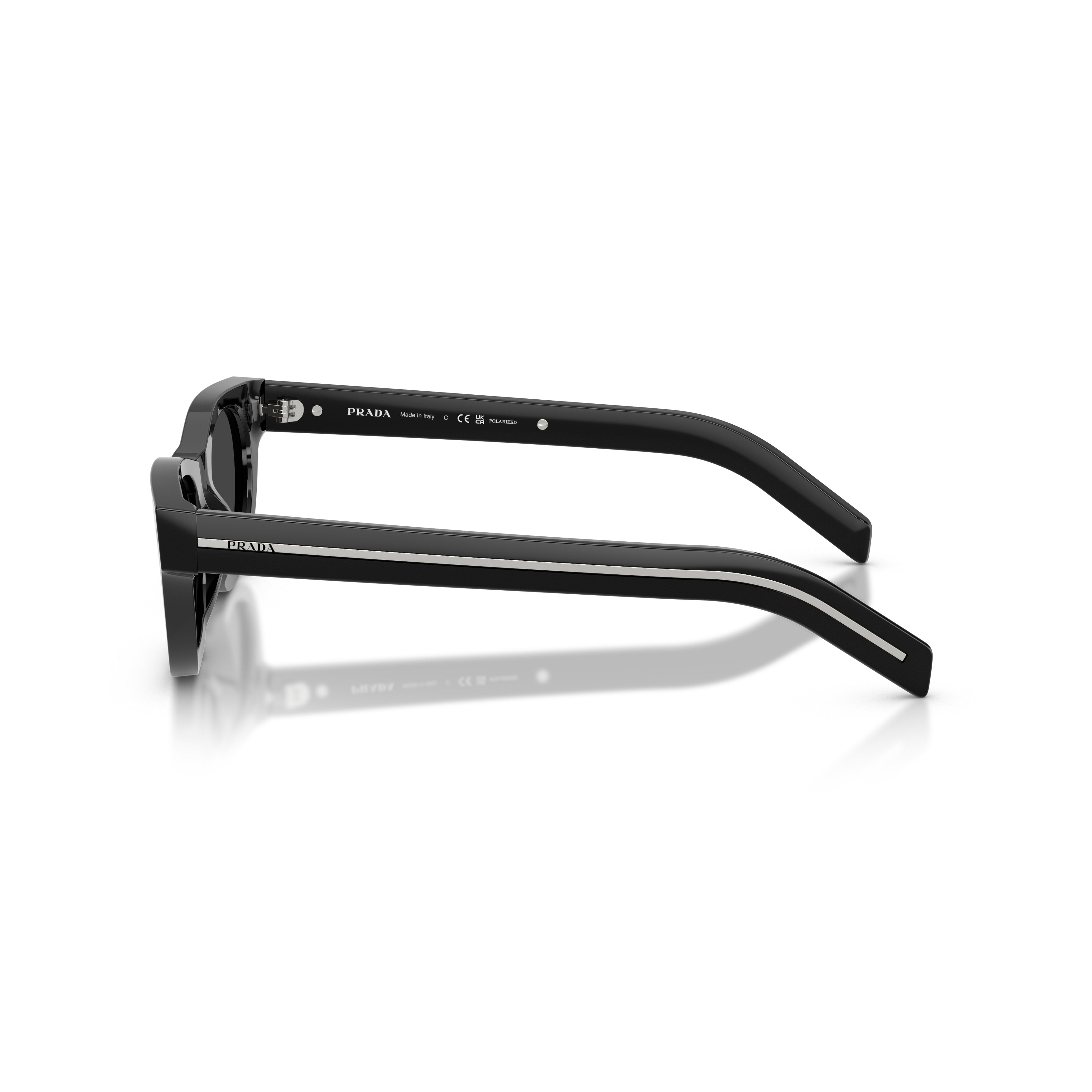 0pr C09s Rectangular Black Acetate Sunglasses