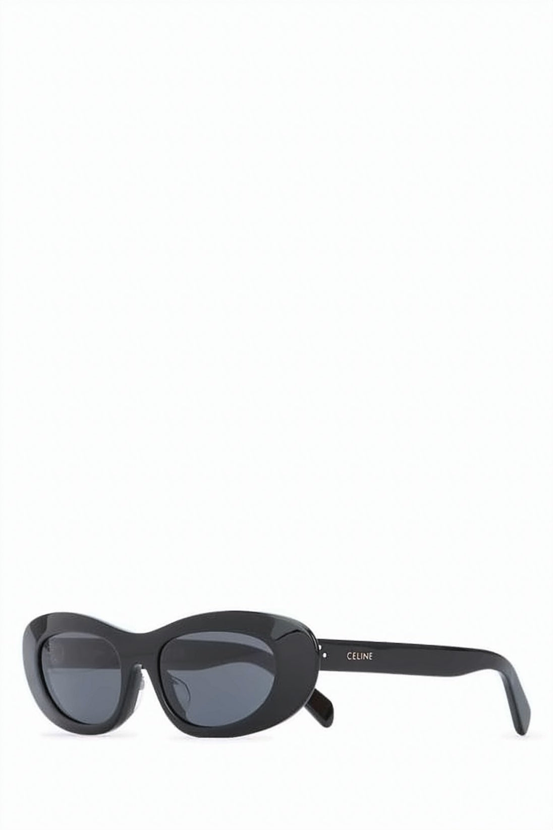 Narrow Oval Black Acetate Sunglasses