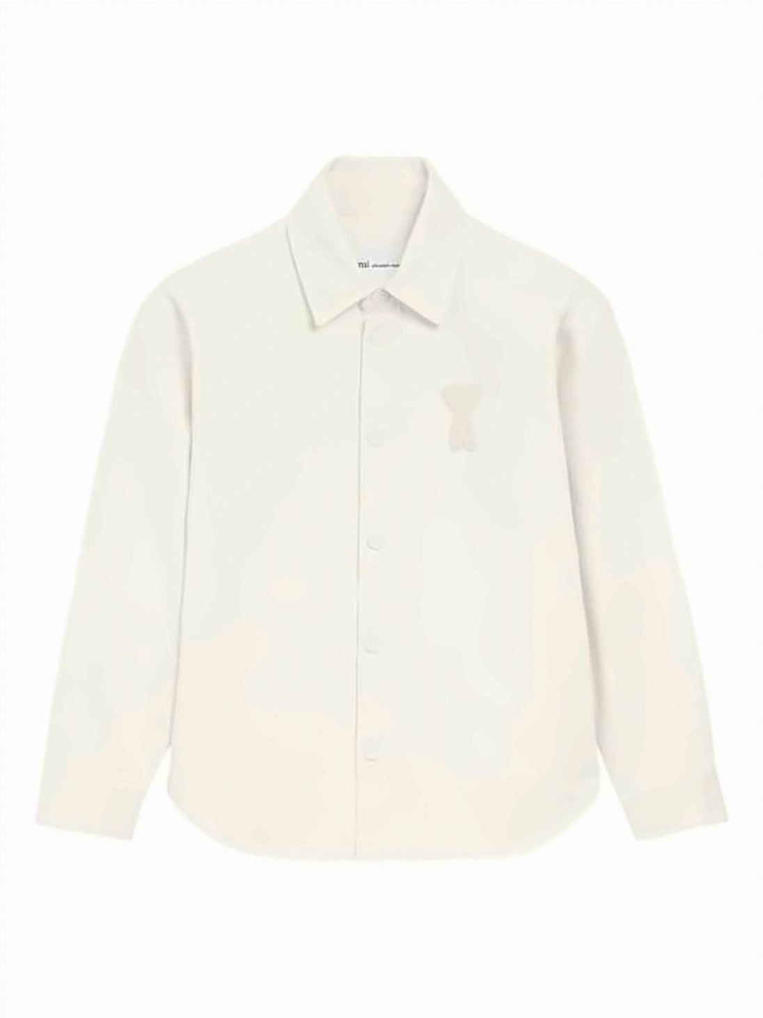 Cotton Overshirt With Tone-On-Tone Logo And Curved Hem