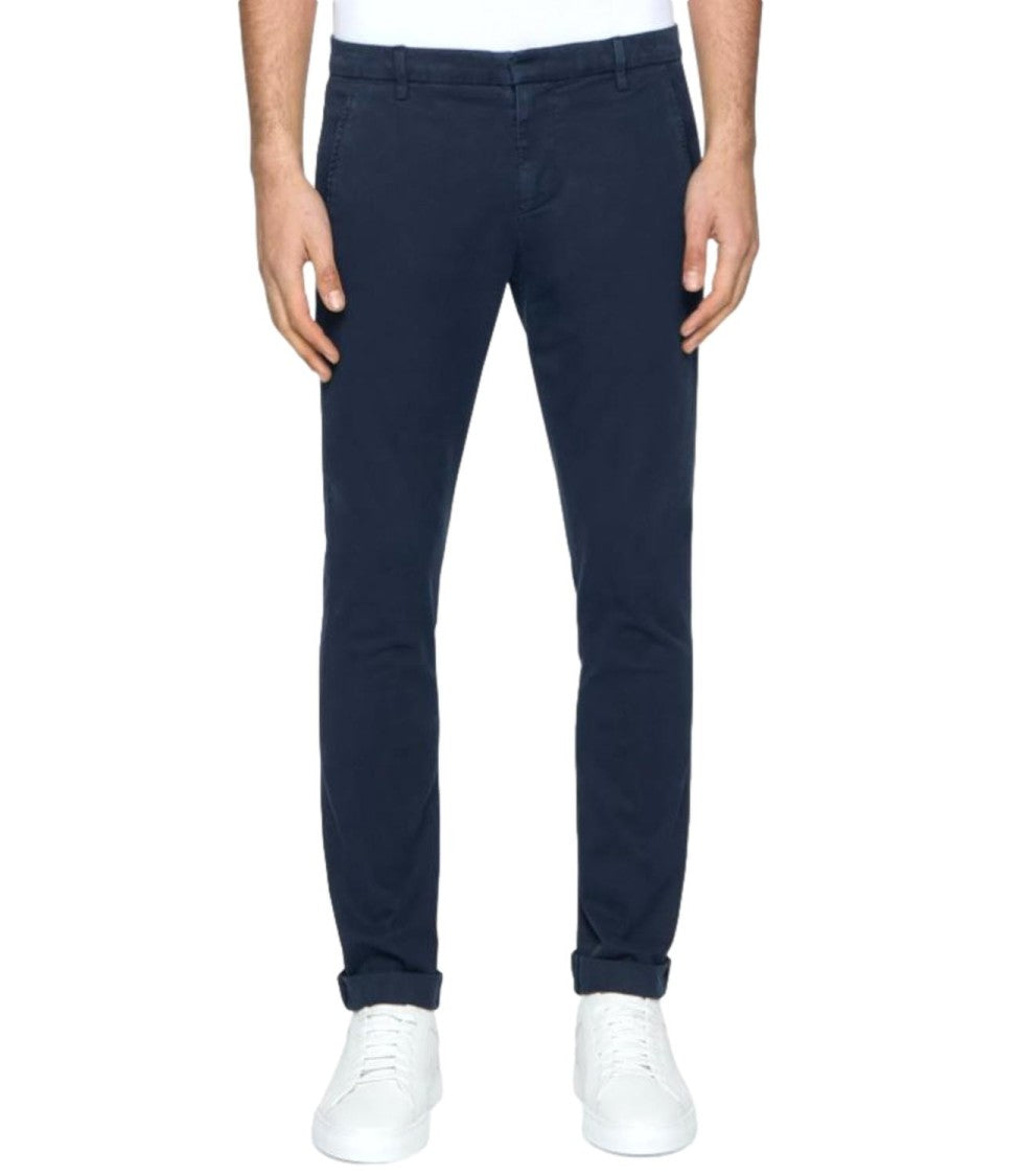 Straight-Leg Blue Denim Jeans With Five-Pocket Design