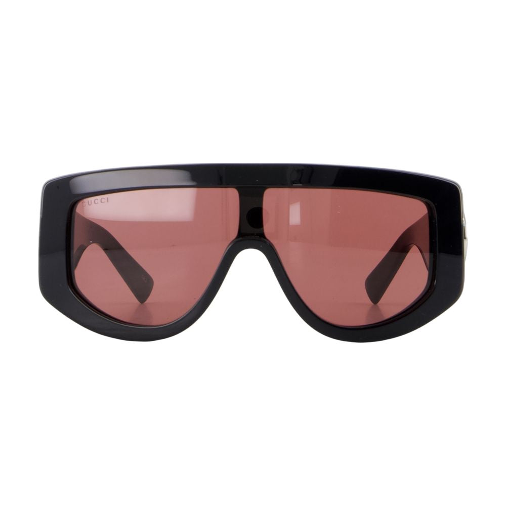 Oversized Rectangular Metal Sunglasses with Double-G Logo