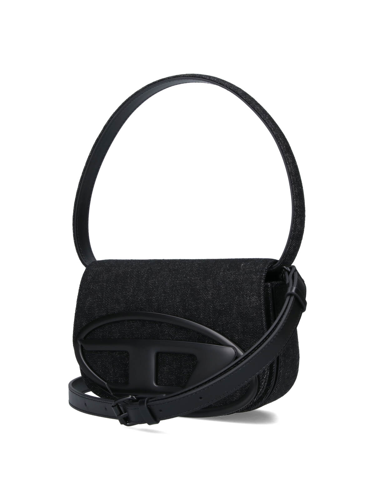 Black 1DR Cotton Denim Shoulder Bag