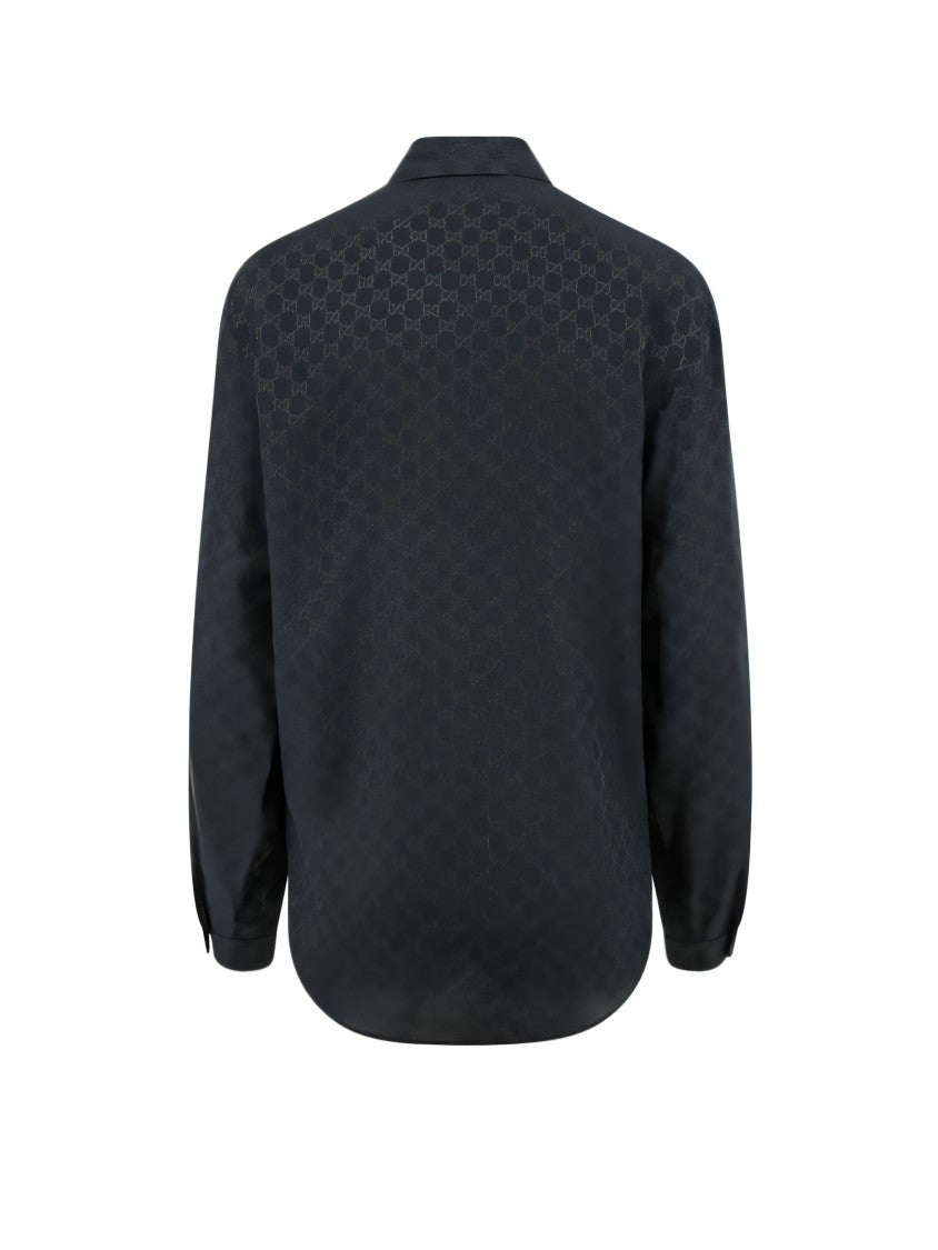 Silk Shirt With Bow Tie Detail