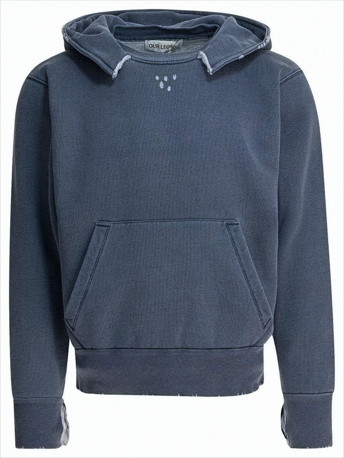 Cropped Vintage-Inspired Relaxed Hoodie with Drawstring Hood