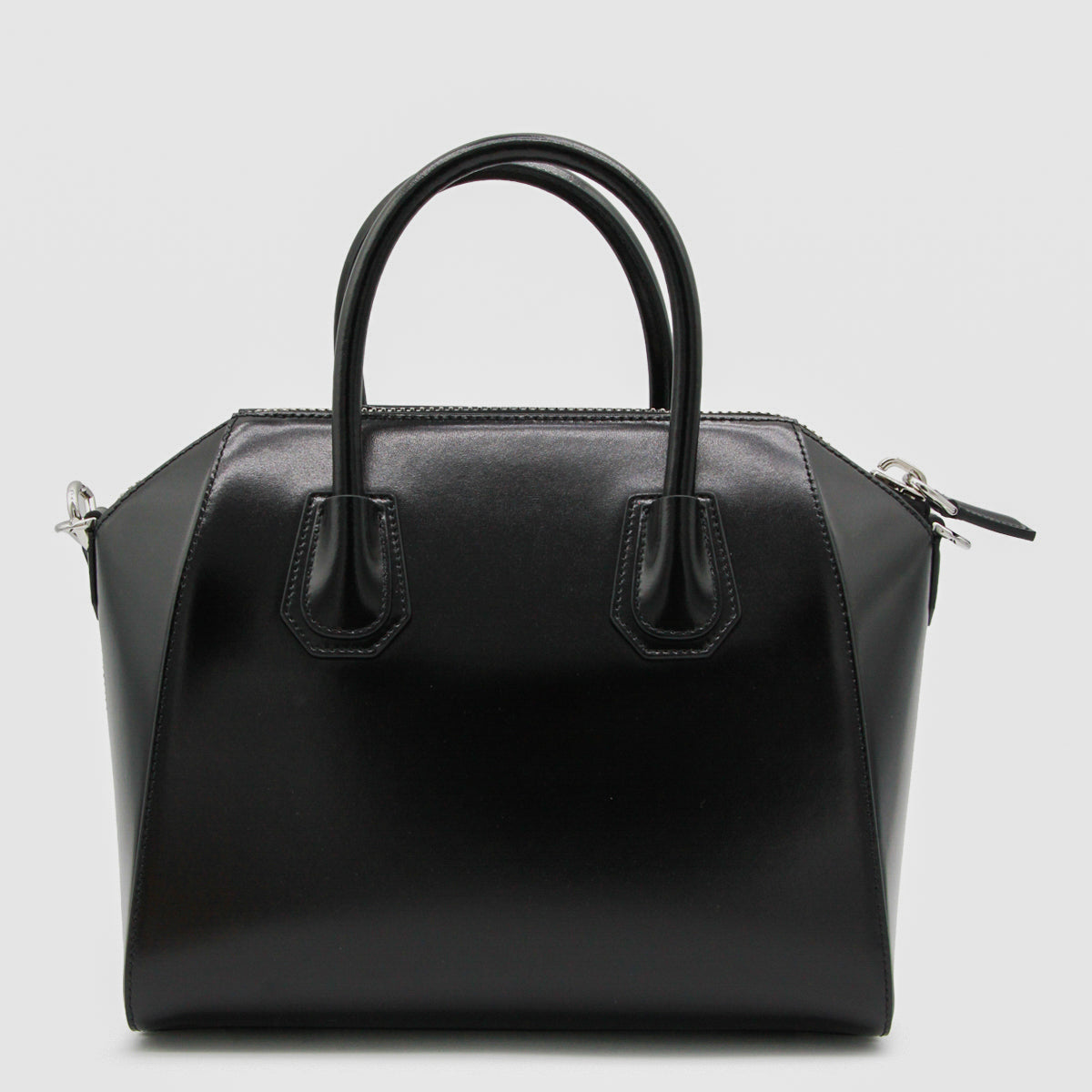 Black Leather Antigona Small Top Handle Bag