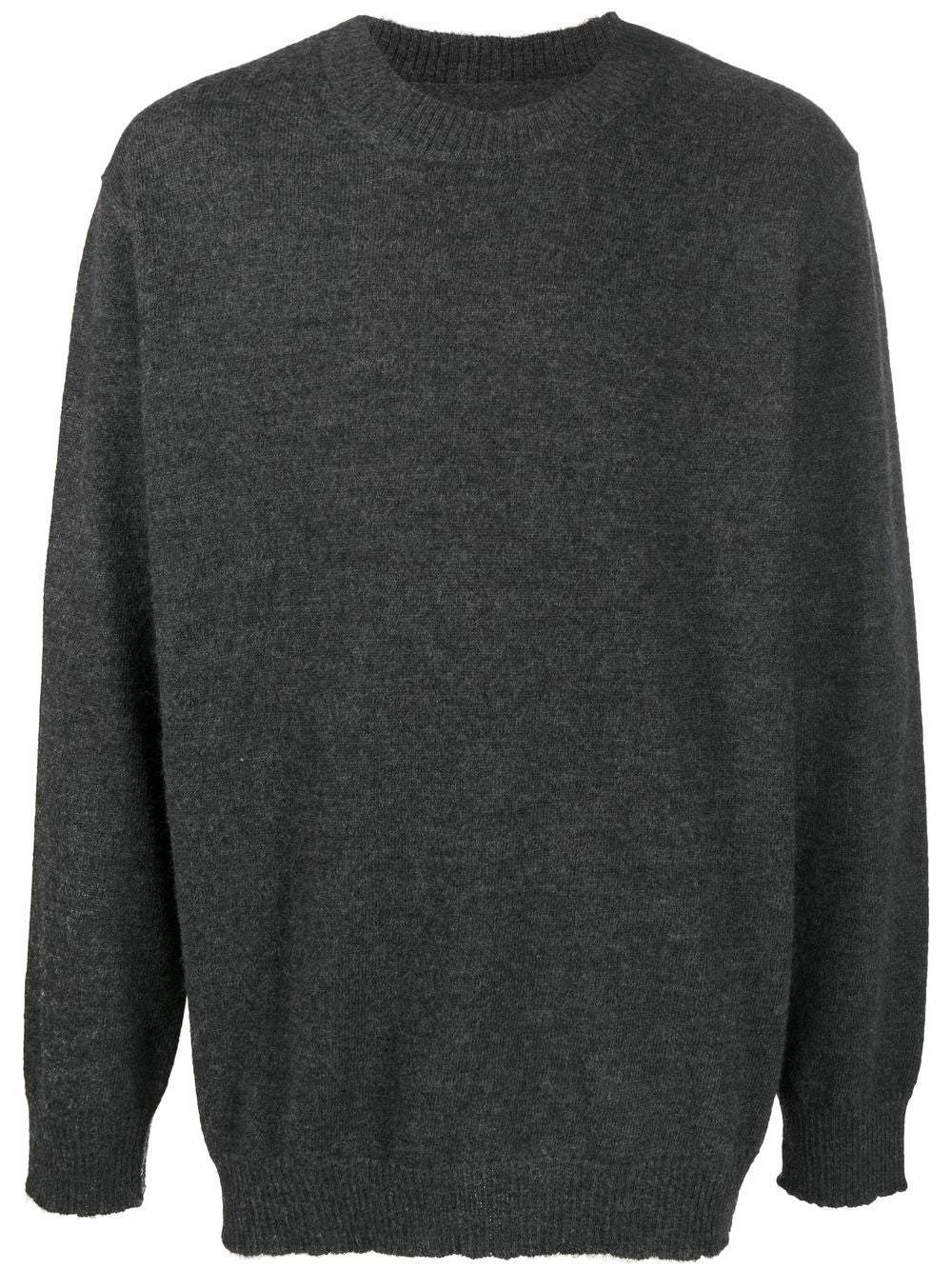 Relaxed Fit Dark Grey Alpaca Blend Sweater
