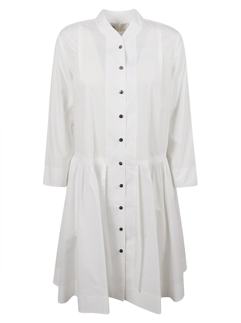Button-Down Dress With Gathered Waist