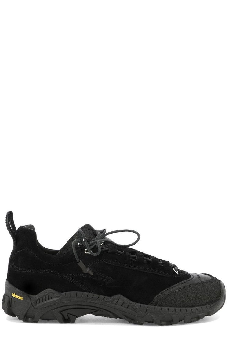 Low-Top Sneakers with Textured Goat Leather
