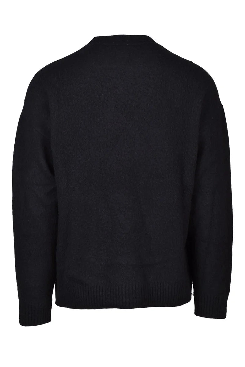Black Wool Sweatshirt with Crewneck