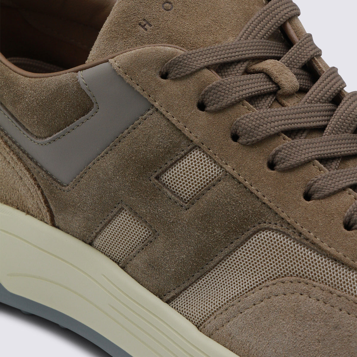 Beige Leather Sneakers