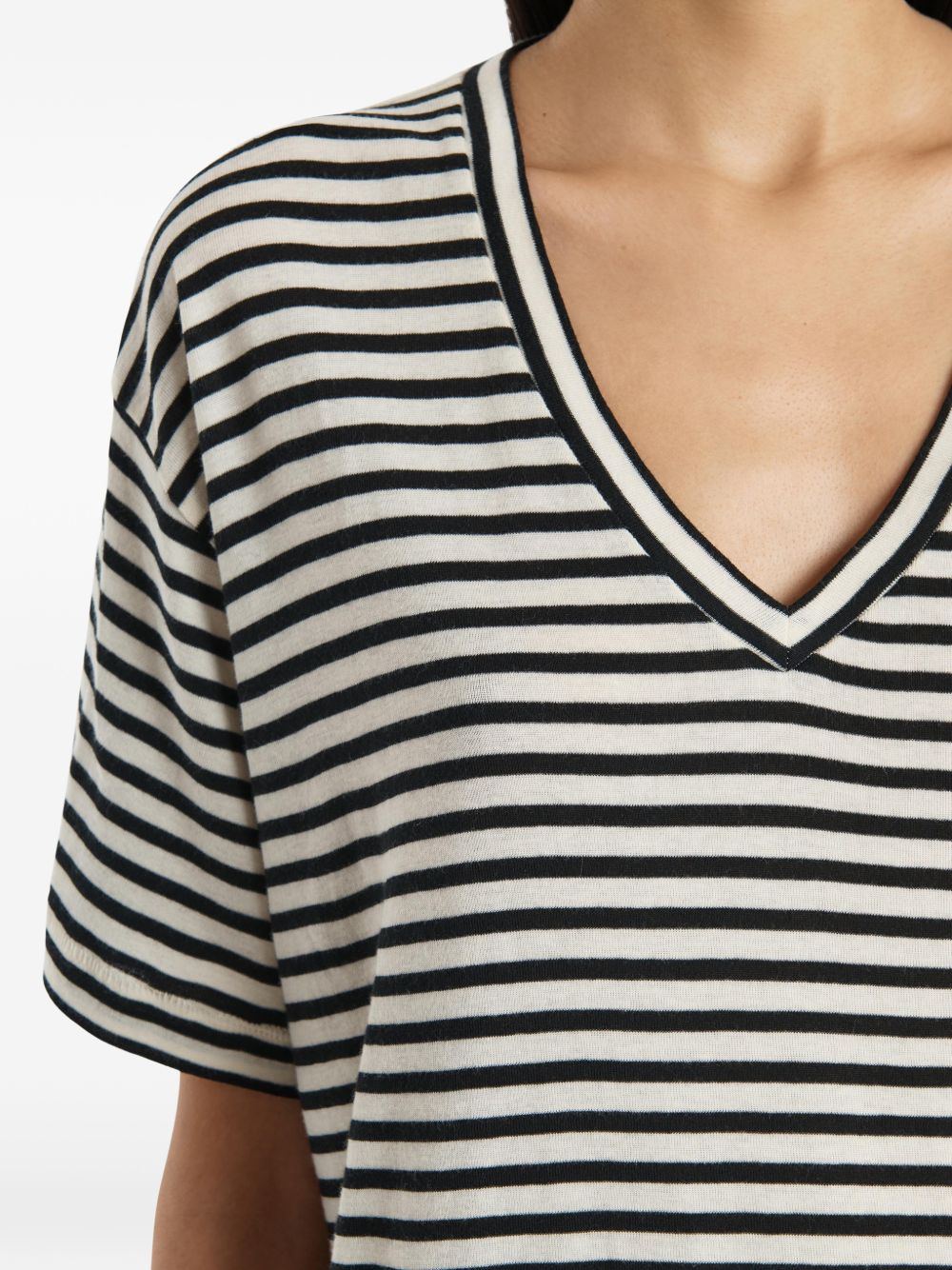 White Short-Sleeve Striped NY T-shirt