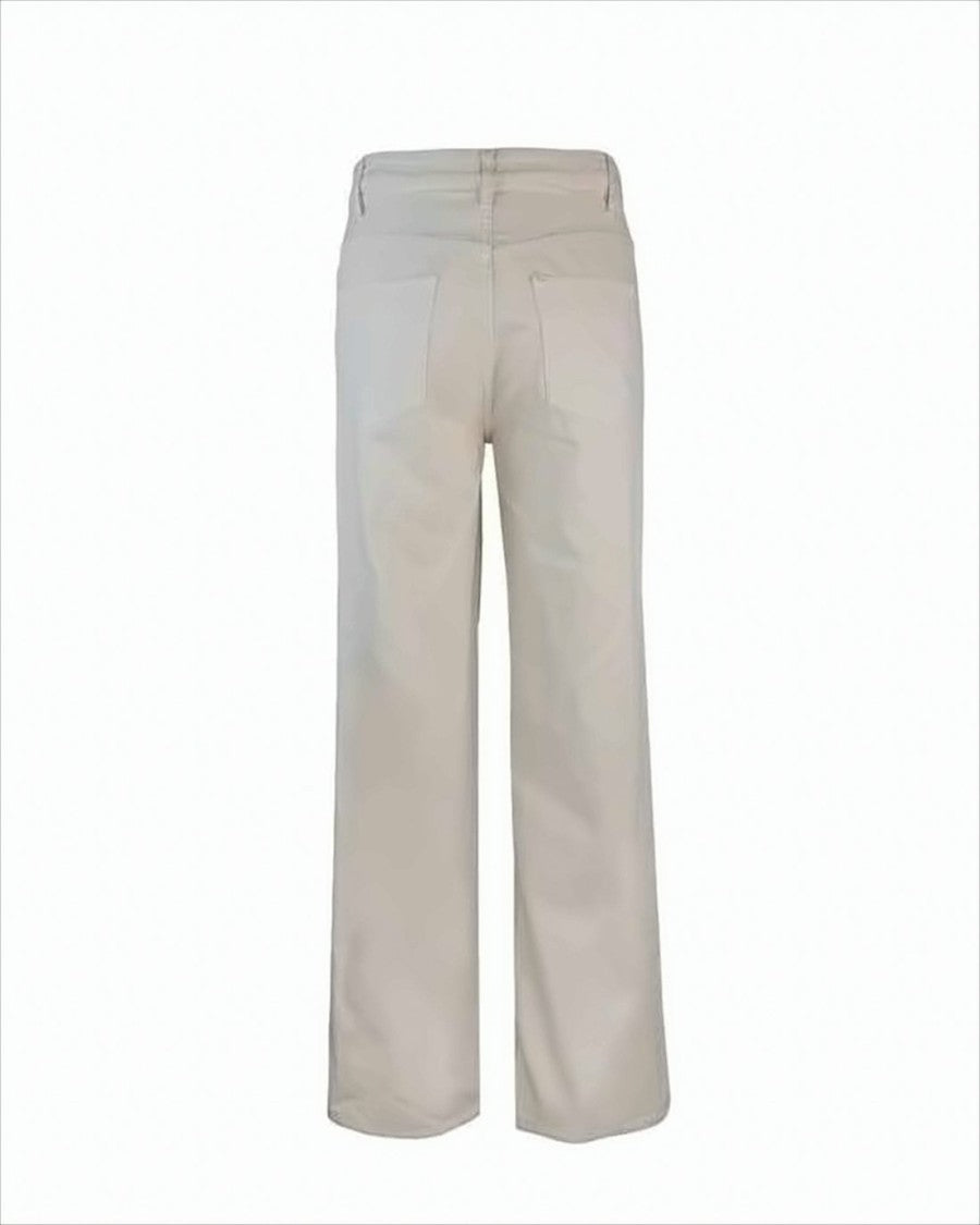 High-Waisted Straight-Leg Denim Pants