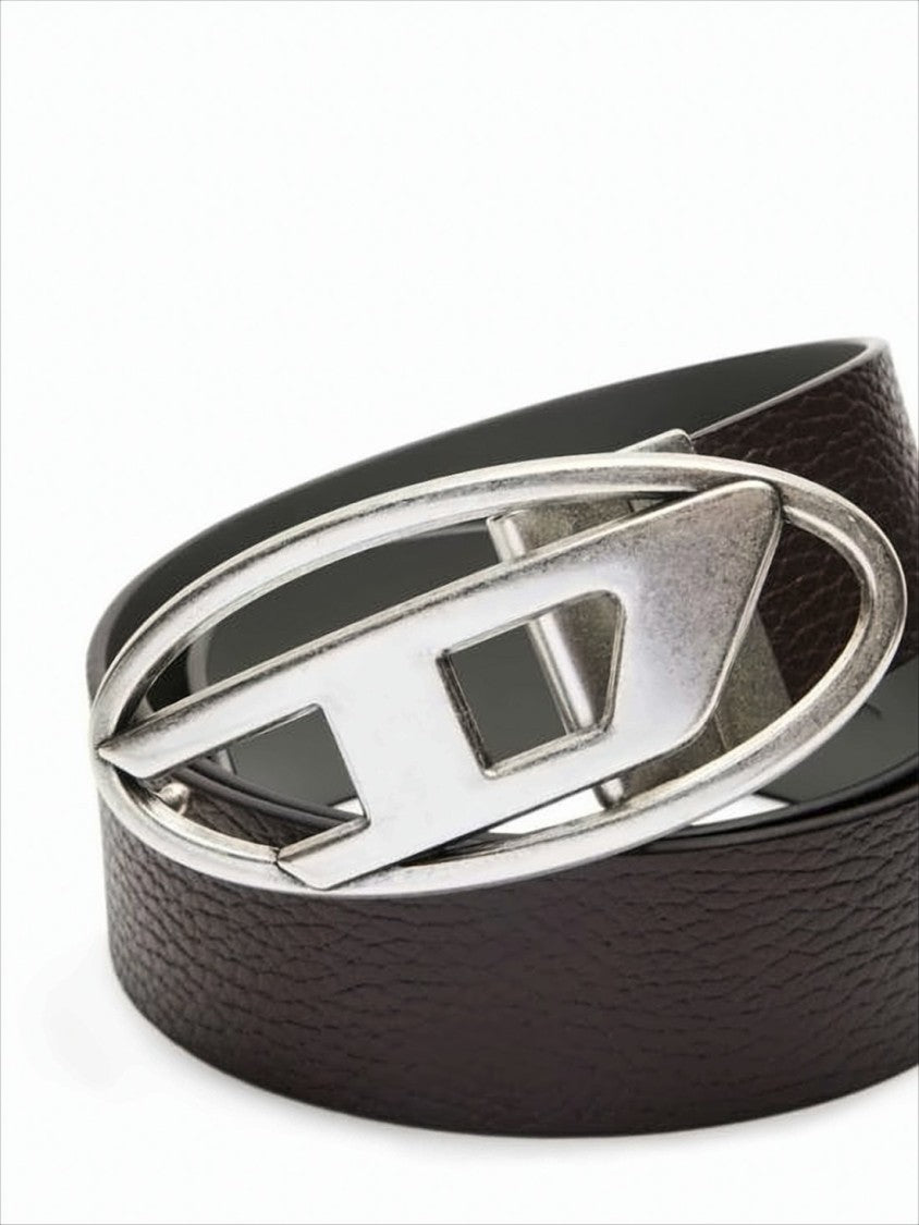Textured Brown Leather Belt