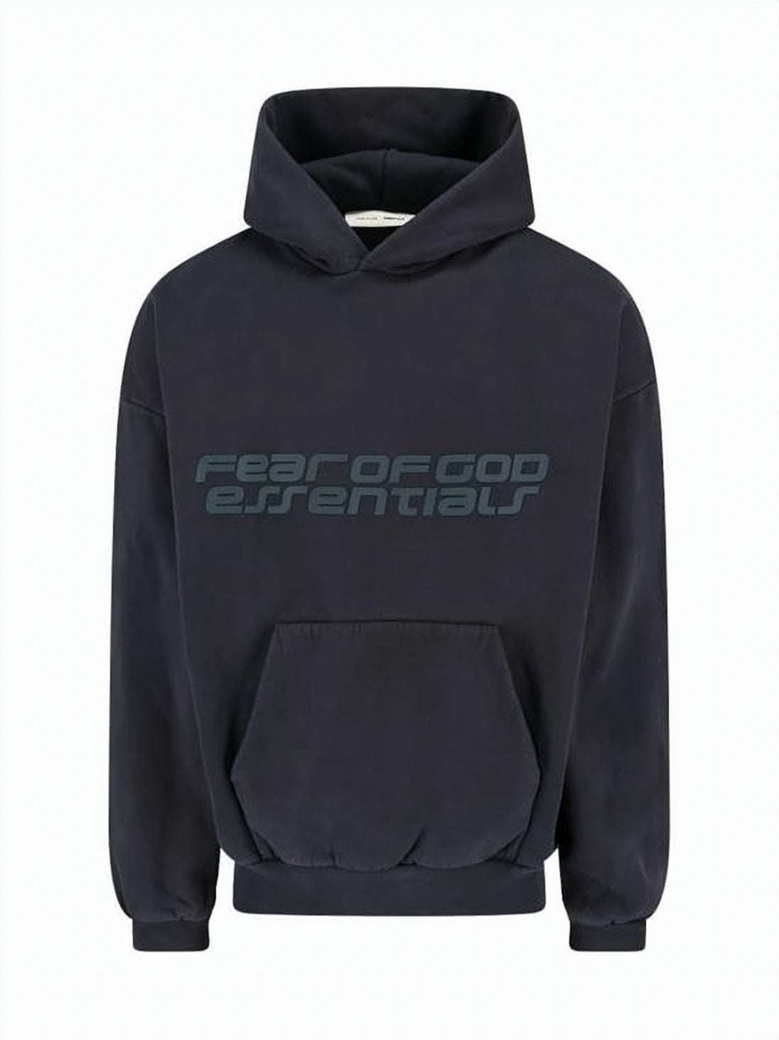 Relaxed Fit Black Hoodie with Graphic Detailing