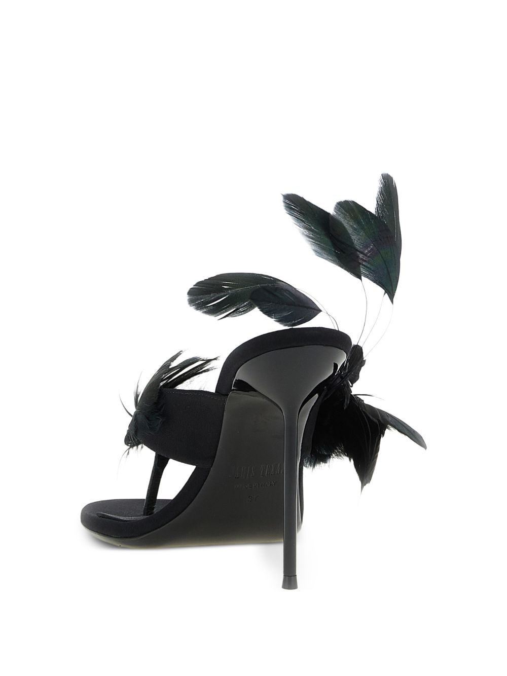 High-Heeled Sandals With Feathered Straps